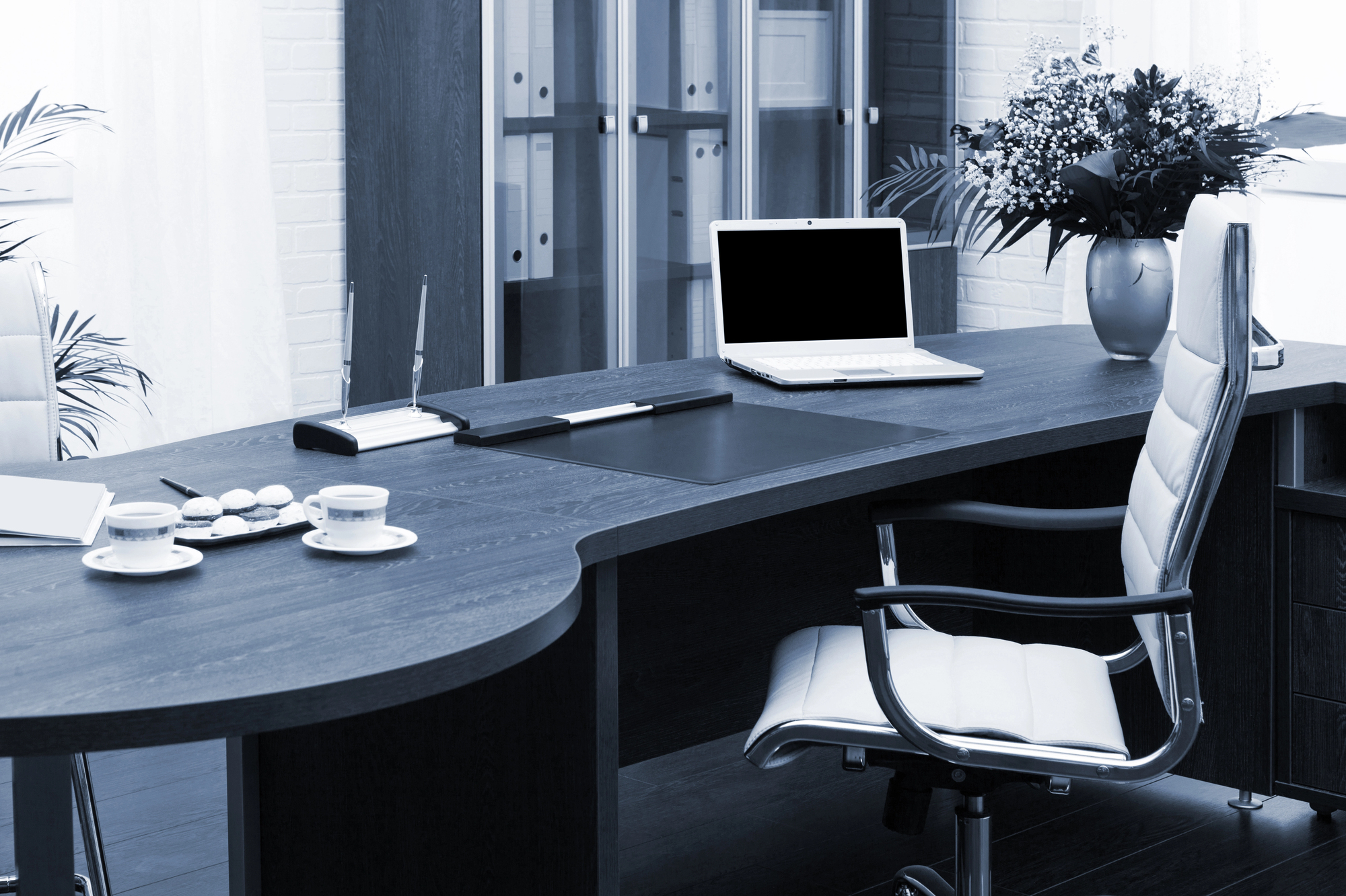 desk with computer